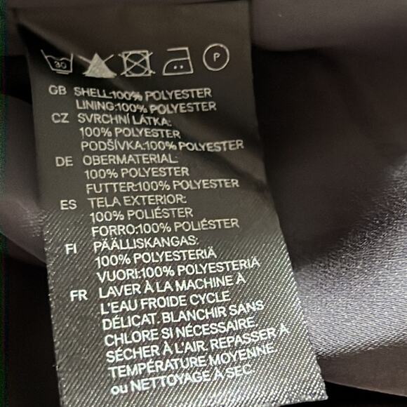 H&M Gray Floral Print Satin Dress Womans Size 10 Pockets Office Dressy Cocktail - Picture 10 of 10